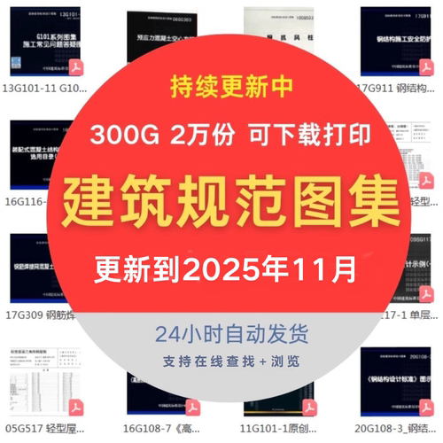 建筑规范图集大全套设计图示电子版现行国标省标结构施工程园林新