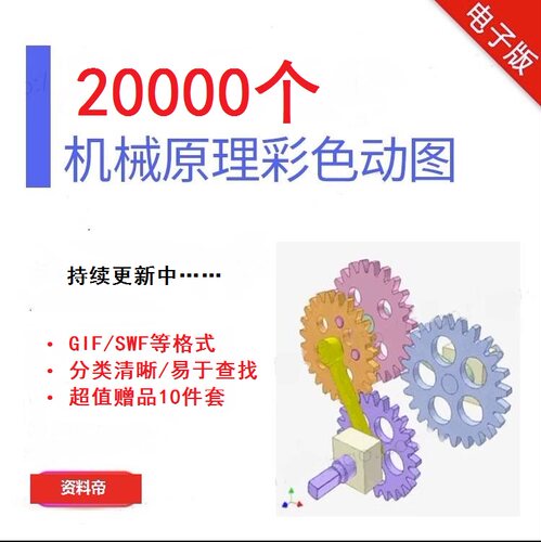 机械原理动图自动化设备彩色GIF演示传动装置结构动态图模型动画