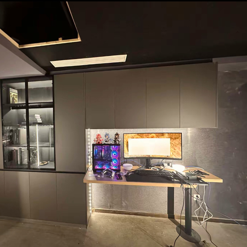 苏州周边全屋定制免费设计电视柜餐边柜电竞房实物落地效果