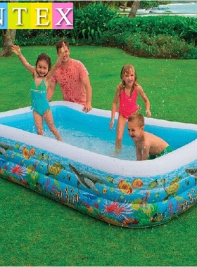 INTEX58485 大型加厚 家庭泳池 儿童游泳池 充气水池 3*1.8m