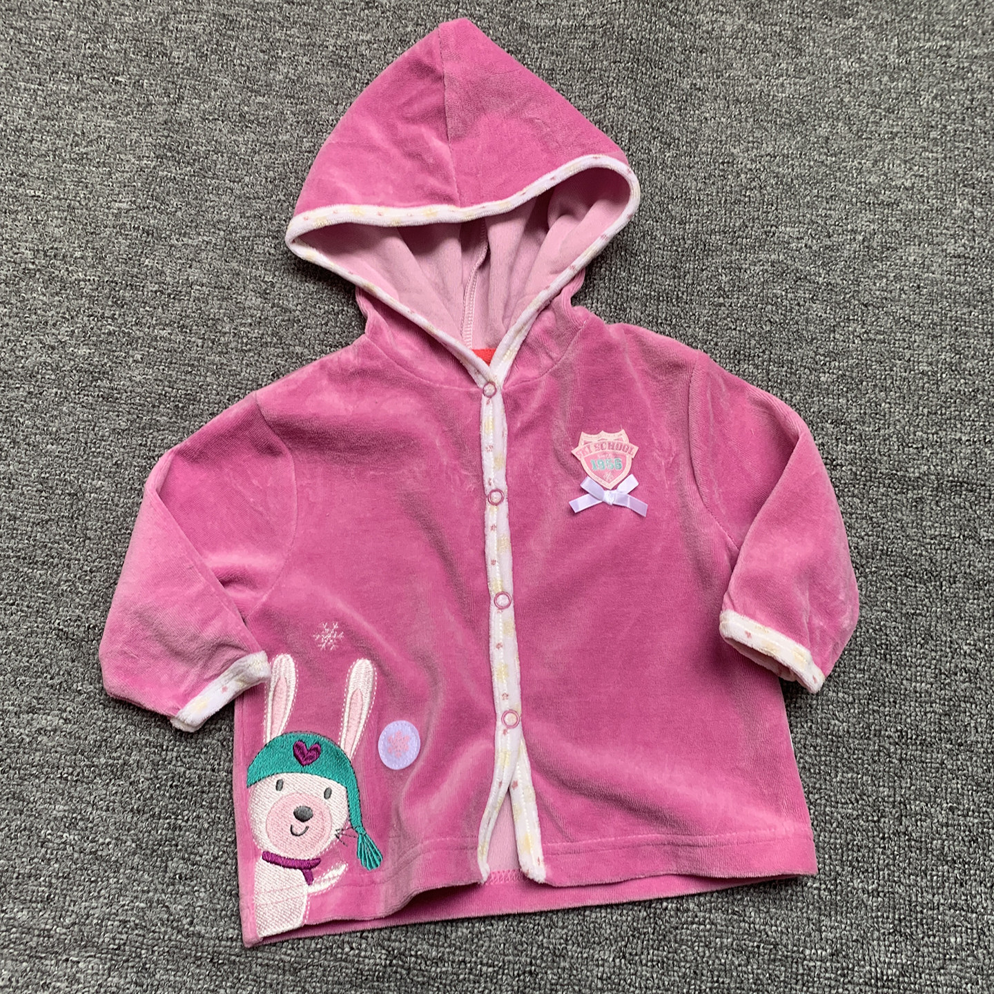 外贸原单初生婴儿女宝宝春秋天鹅绒单层刺绣连帽外套罩衣0-3个月,童装/婴儿装/亲子装,普通外套,淘宝优惠券,粉丝福利购,淘宝优惠卷