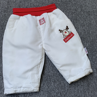 3个月 法单纯原婴儿小宝宝秋冬款 高腰护肚防风夹棉棉裤