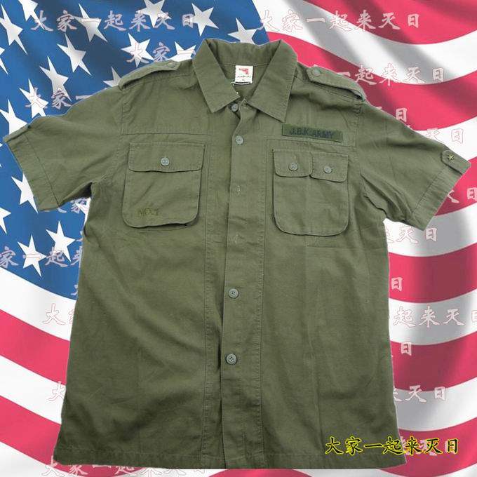 军备酷衬衣户外休闲 美 ARMY 男士短袖衬衫 军迷工装衬衣宽松0008