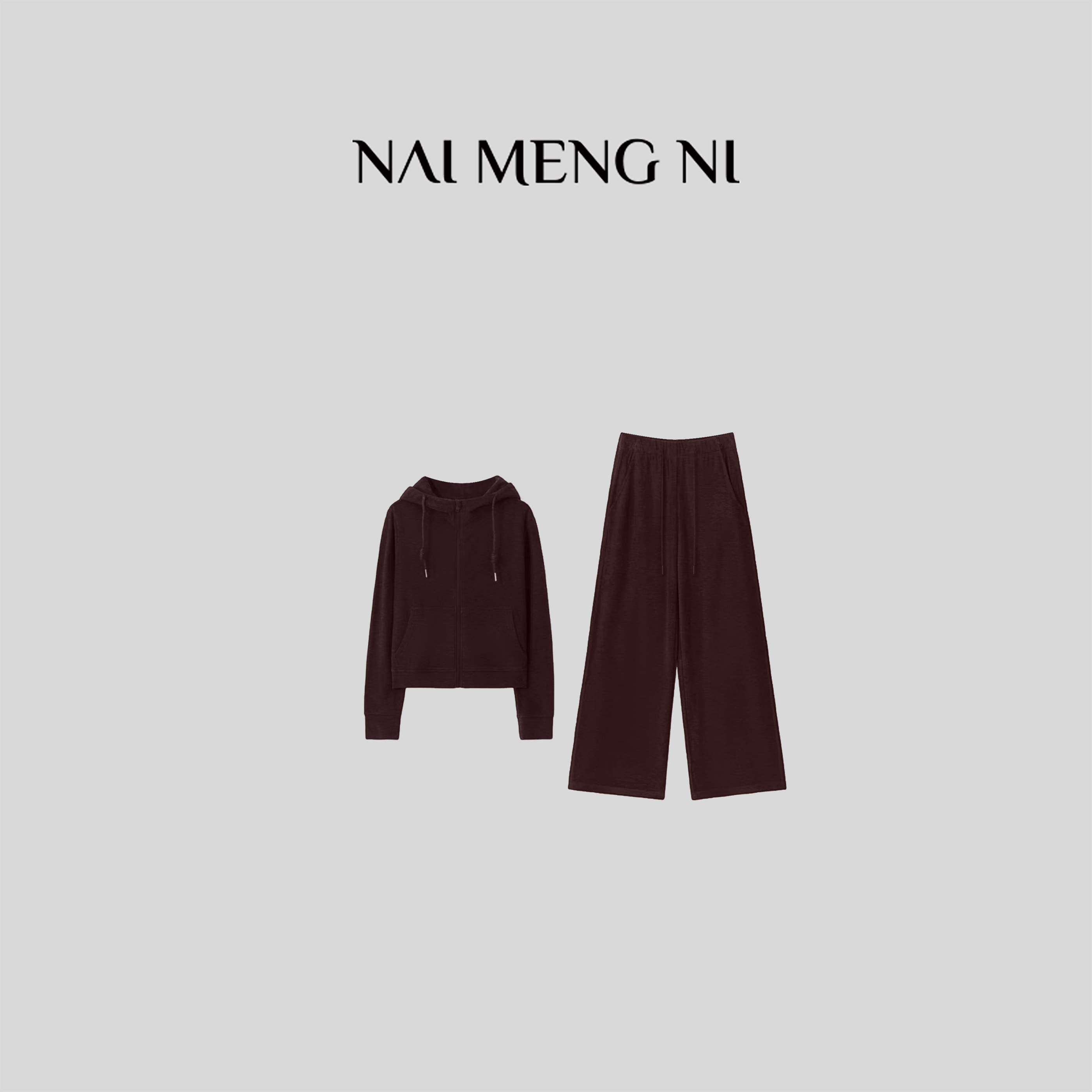 王火火&设计师新款抽绳休闲卫衣套装 28HH0033