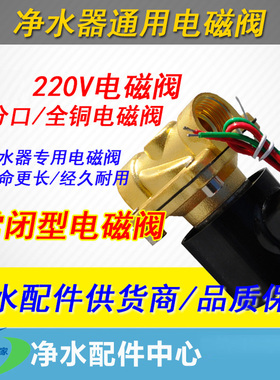 售水机电磁阀净水机出水电磁阀电磁阀220v 4分口内丝商用电磁阀