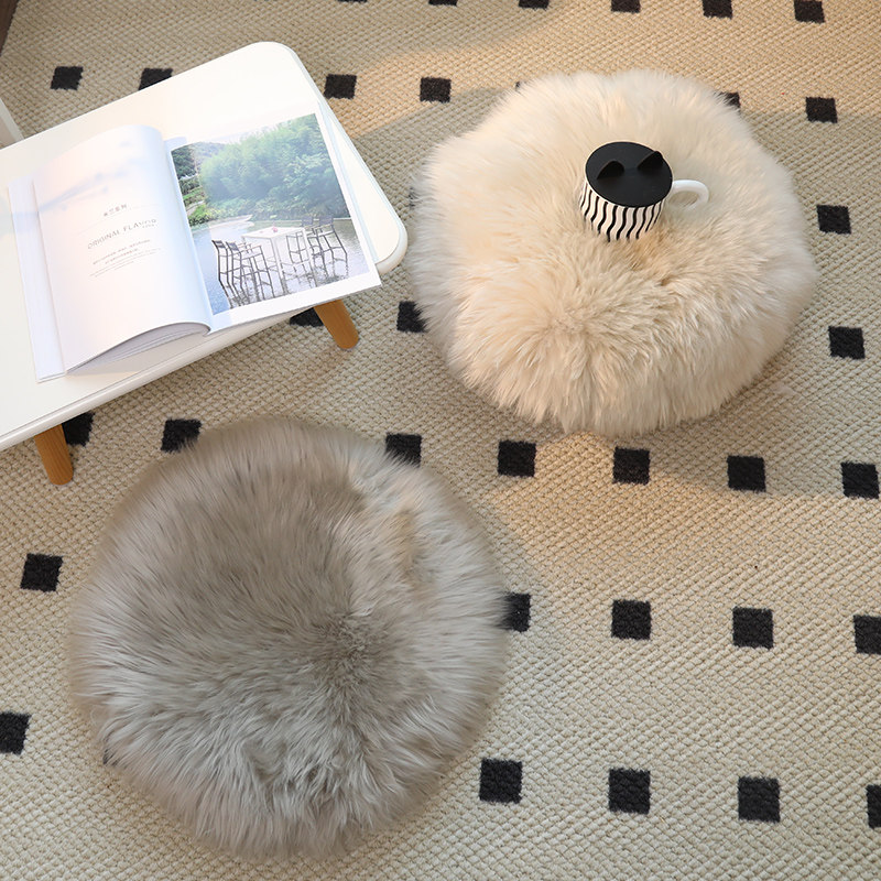 厂家直销纯羊毛皮椅子垫圆形坐垫蒲团羊毛垫电脑椅垫长毛加厚餐椅,居家布艺,椅垫,淘宝优惠券,粉丝福利购,淘宝优惠卷