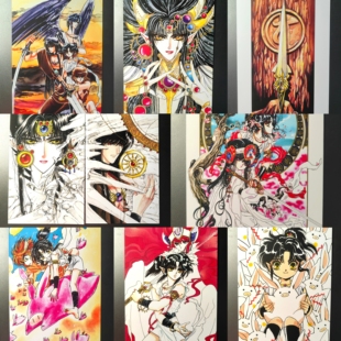 绝美《圣传》阿修罗夜叉王龙王合照CLAMP原画集明信片非官谷9张