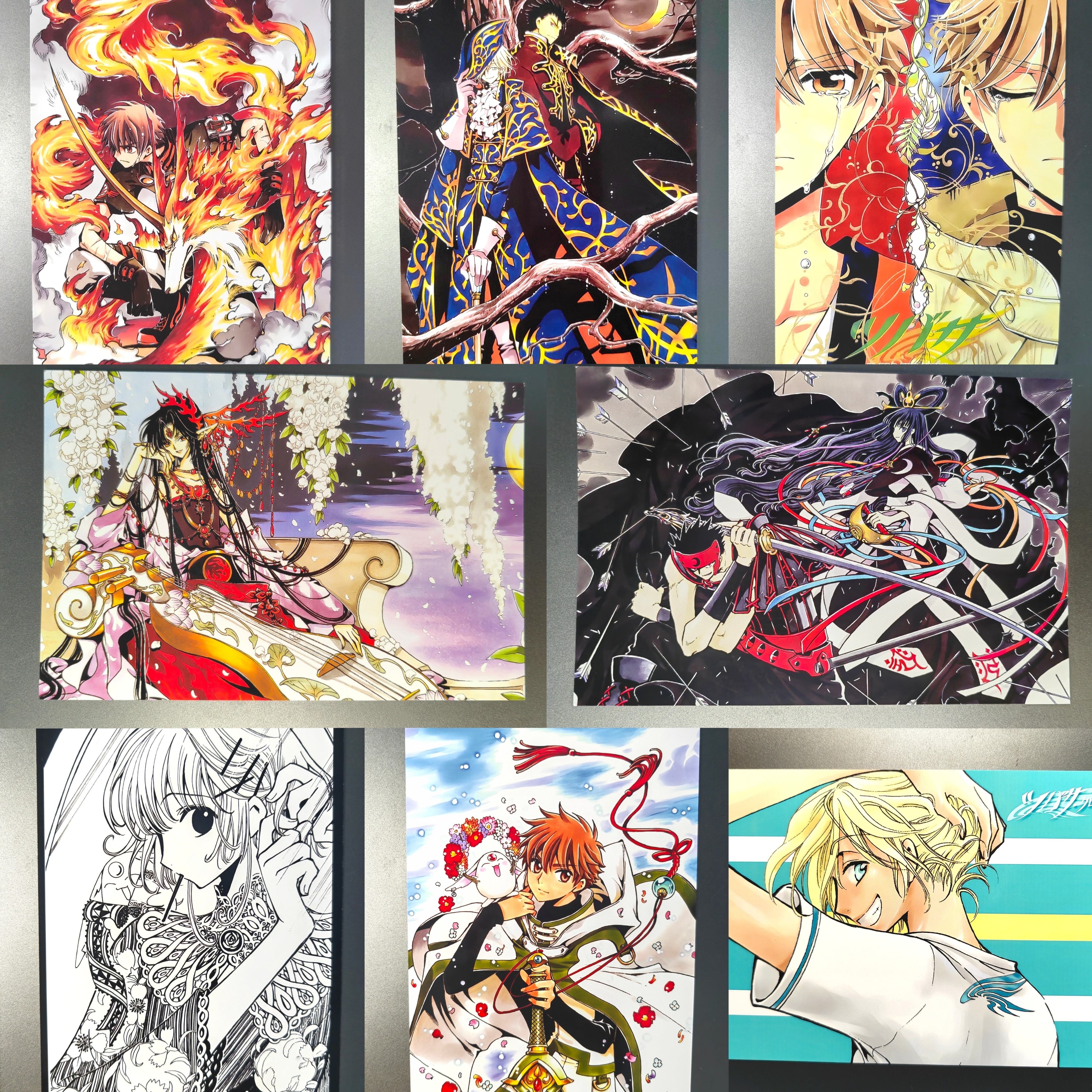 漫画版翼年代记周边CLAMP原画集明信片6寸8张黑钢法伊樱狼非官谷