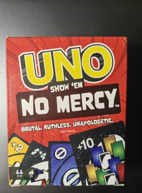 红色包装巫诺纸牌NO MERCY聚会桌游友尽牌 绝不留情优诺UNO牌