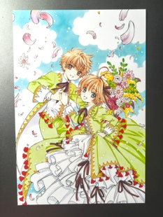 实拍魔卡少女樱CLAMP周边樱狼原画明信片收藏卡6寸非官谷链接1