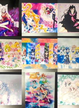 实拍美少女战士sailormoon原画集周边明信片水冰月非官谷9张6寸