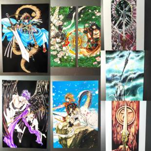 圣传CLAMP原画集明信片,古早漫画收藏卡 全新现货秒发非官谷8张