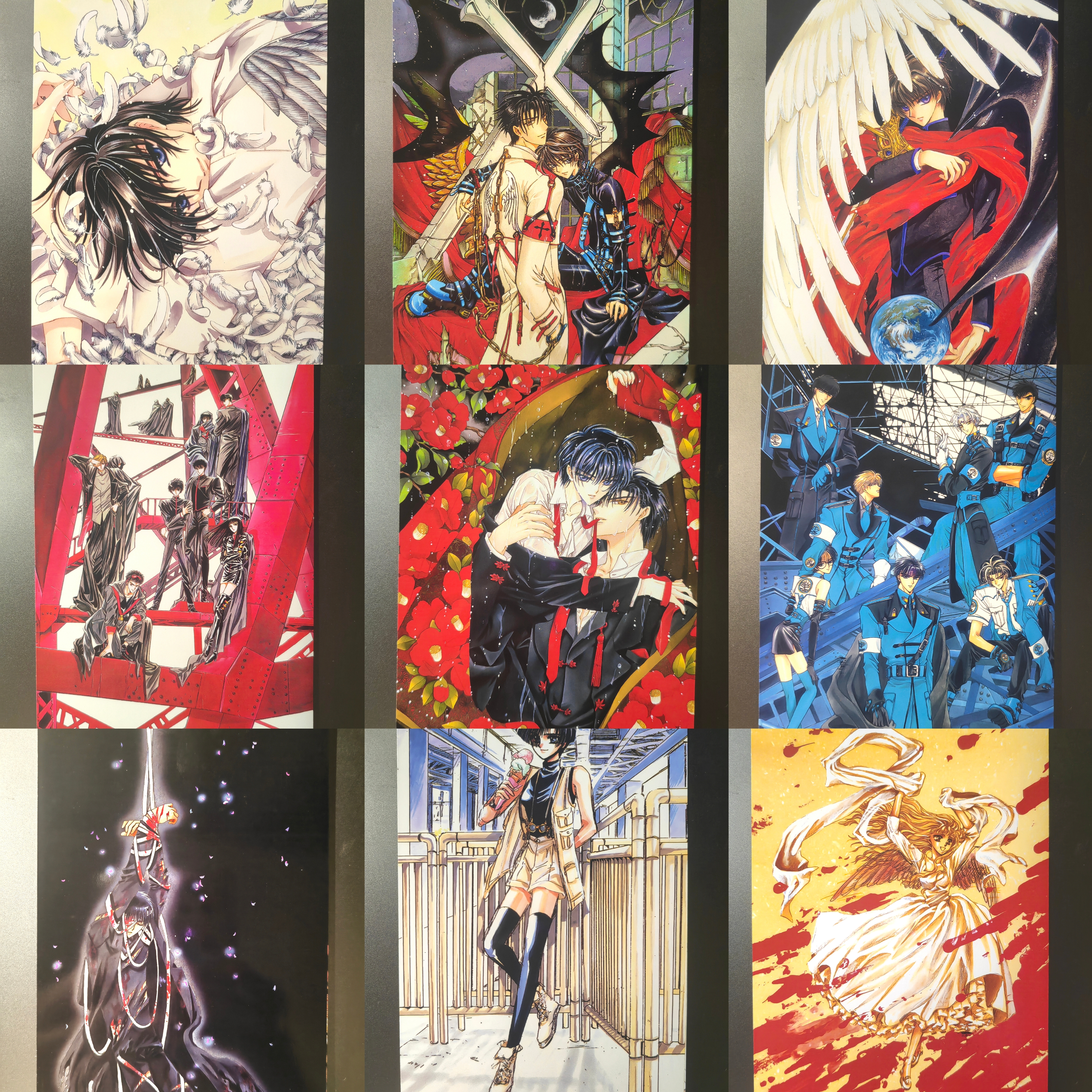 X战记成套CLAMP原画集明信片收藏卡神威封真星史郎非官谷9张6寸