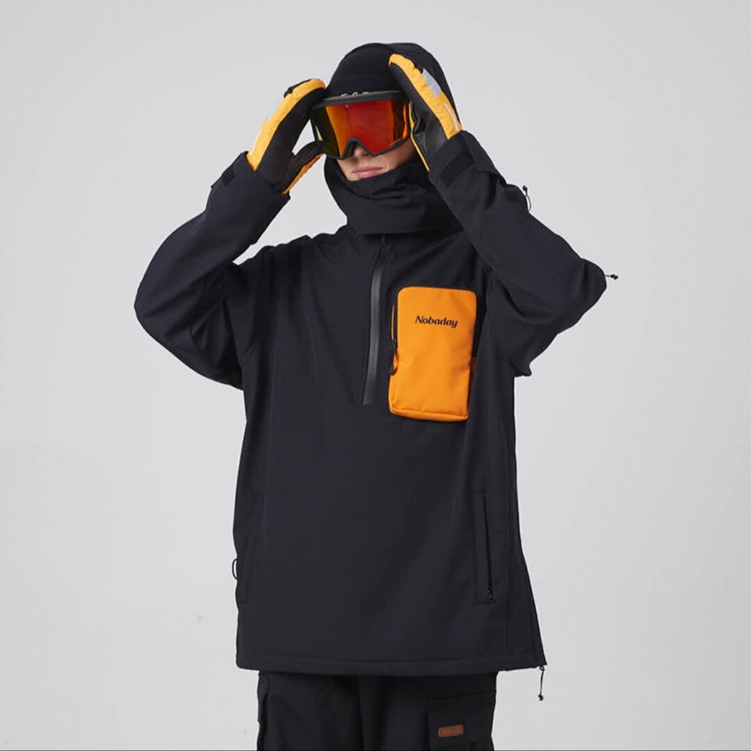零夏滑雪服帽衫男女长款软壳帽衫单板防水防风保暖加绒外套P16075