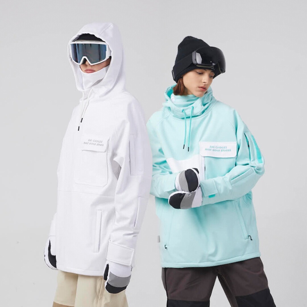零夏软壳帽衫滑雪服男女防风防水滑雪衣情侣时尚宽松外套P16065
