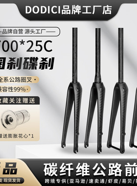 跨境新品dodici公路前叉直管椎管桶轴快拆全碳纤维自行车