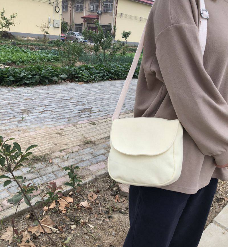 日系学院风小方包简约纯色方形