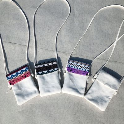 小包帆布手机袋斜挎包空白手绘包