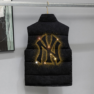 男冬季马甲情侣款潮人帅气个性羽绒棉背心保暖灯芯绒拉链坎肩马夹