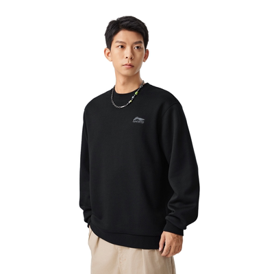 特价清仓李宁男女同款加绒保暖宽松套头卫衣AWDUA53-2