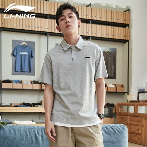 Lining/李宁polo衫短袖纯棉透气