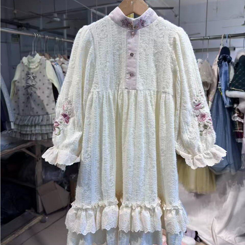 女宝冬装新款千金风花仙子连衣裙