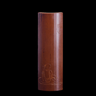 竹雕浙派大师张念超纯手工雕茶圣茶则老煤竹茶具用品茶道收藏摆件