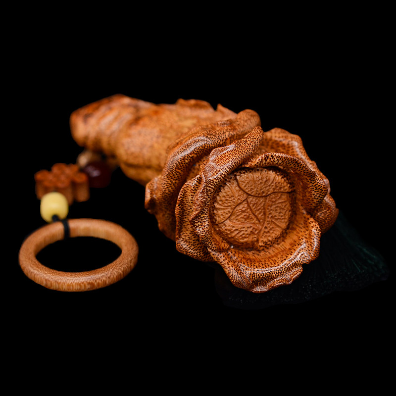 精品竹雕百财聚来手把件大师纯手工精工雕刻竹制挂饰挂件文玩收藏