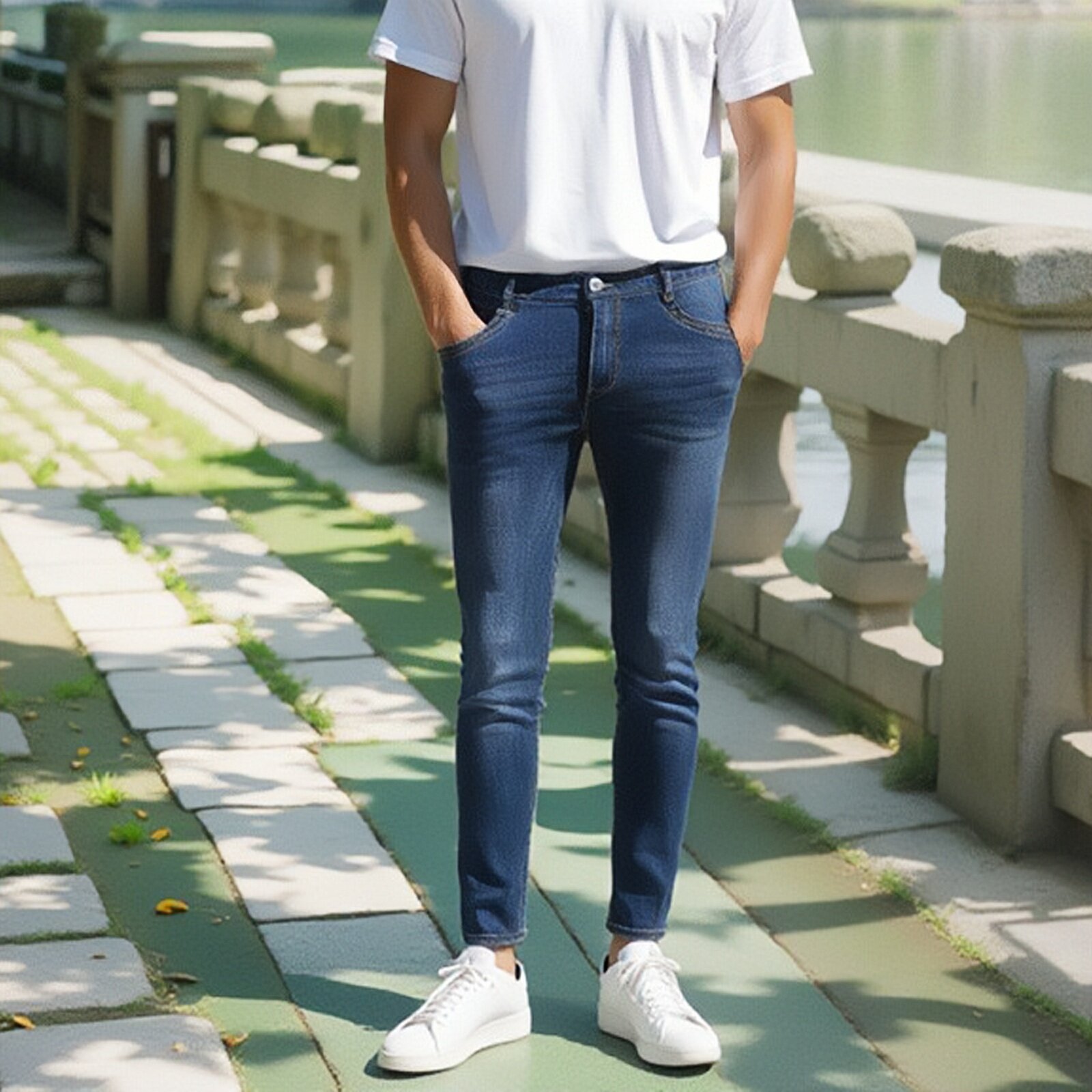 韩国男装秋冬新款小脚弹力低腰休闲修身韩版青年时尚百搭牛仔长裤