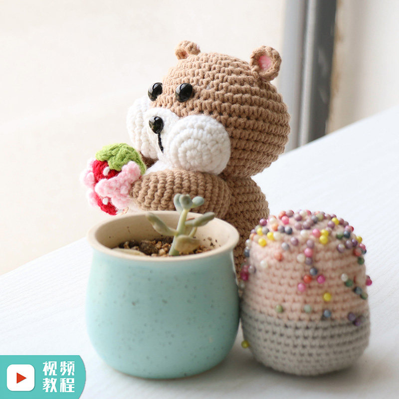 毛儿手作仓鼠玩偶钩针编织diy毛线材料包自制解闷手工初学者,服饰配件/皮带/帽子/围巾,DIY编织材料包,淘宝优惠券,粉丝福利购,淘宝优惠卷
