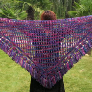 编织纯羊毛细毛线围巾霞衣披肩钩针织diy纯手工材料包红鹿手作