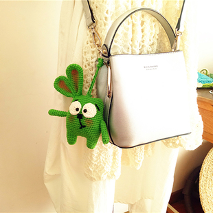 毛线手工编织勾线小玩偶兔子挂件钩针diy自制可爱时尚实用礼物