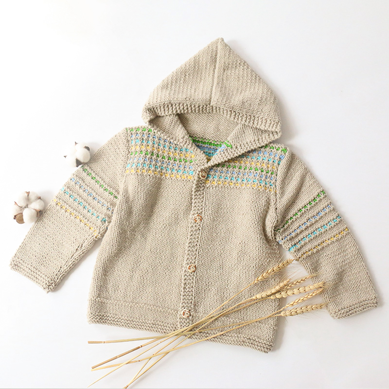 毛儿手作儿童提花开衫手工diydiy