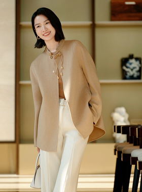 EP高端系列 老钱风一手长立领骆驼绒大衣EPJIO8216A-11999