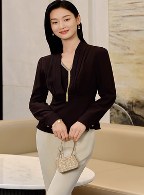 [真丝系列]EP高端系列紫色桑蚕丝收腰衬衫EPJAS2308A-4999