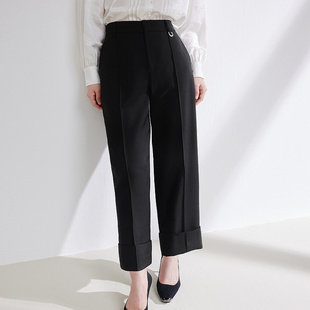 EGJPW6406A EP春季 裤 全羊毛通勤九分翻边直筒西装 2699 新品