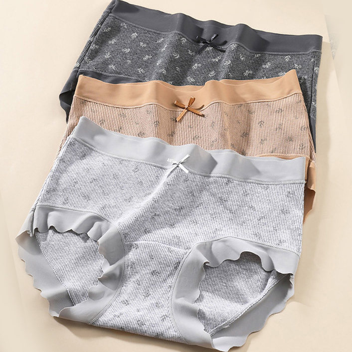 小清新无痕螺纹棉精梳棉加长抑菌裆女士碎花三角裤高弹力透气舒适,女士内衣/男士内衣/家居服,女三角裤,淘宝优惠券,粉丝福利购,淘宝优惠卷