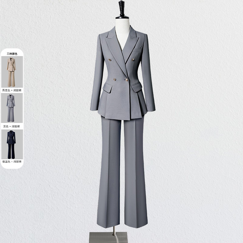 西装套装气质公务员律师西服阔腿裤春秋季新款商务白领职业正装女