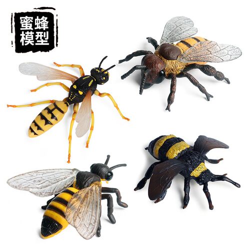 儿童玩具科教认知仿真昆虫动物模型蜜蜂杀人蜂马蜂黄蜂塑胶场景摆