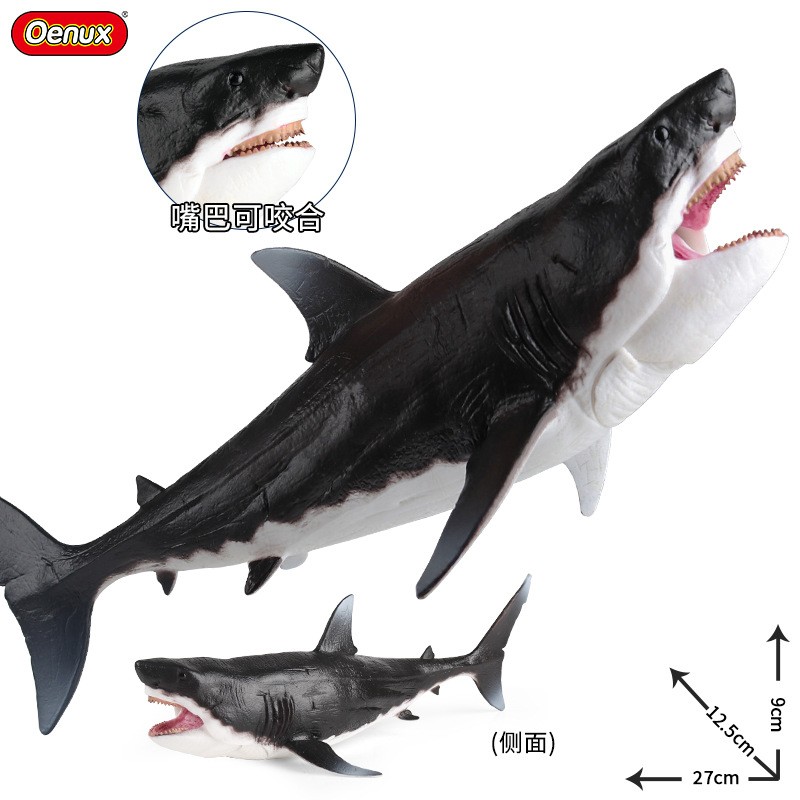 实心巨齿鲨模型嘴巴可动