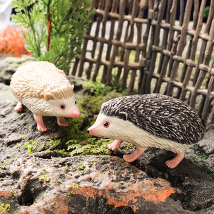 儿童玩具仿真野生动物模型刺猬仔刺团猬鼠偷瓜獾花盆花园摆件认知