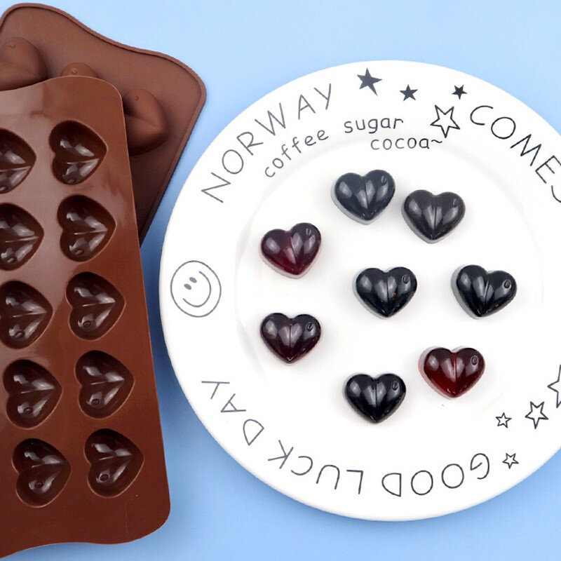 1pcs love heart shaped non-stick silicone chocolate fonda