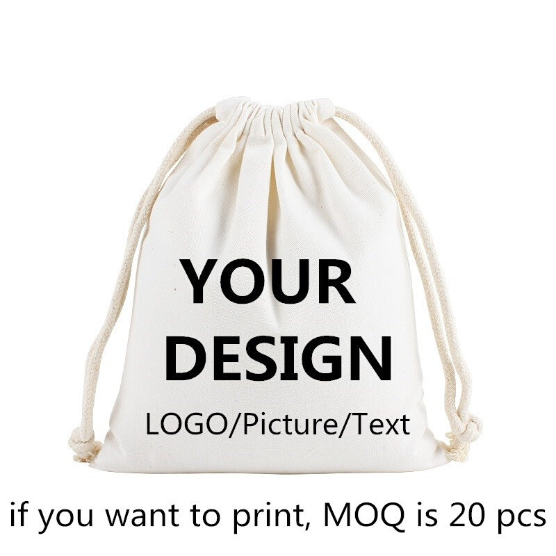 original zhuangshijie muslin cotton bags with drawstring