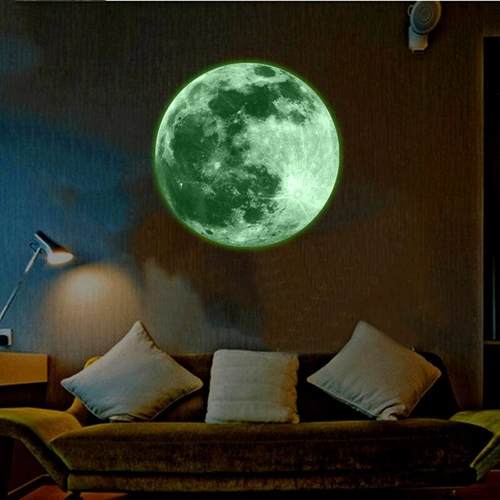 . Hot Luminous Wellpaper Home Room Luminous Moon Wall Stick