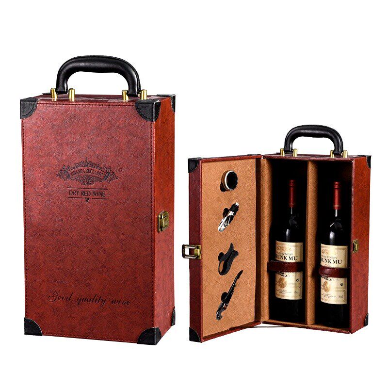 general red wine gift box packing double bottle spot win