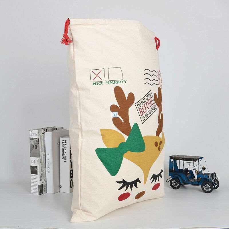 new year christmas canvas gift bags santa sacks