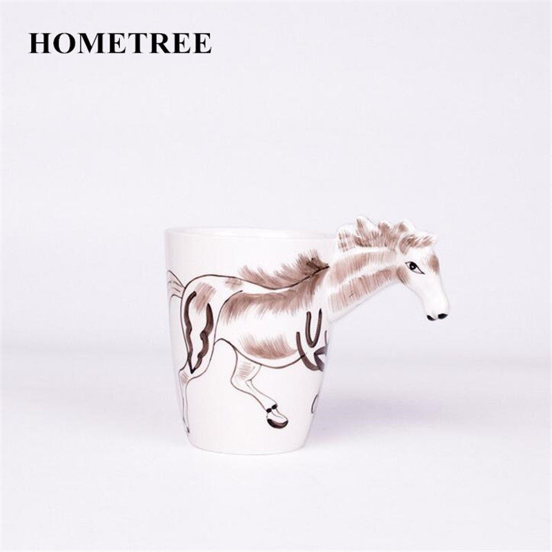 ceramic cup 3d animal shape hand painted coffee mil