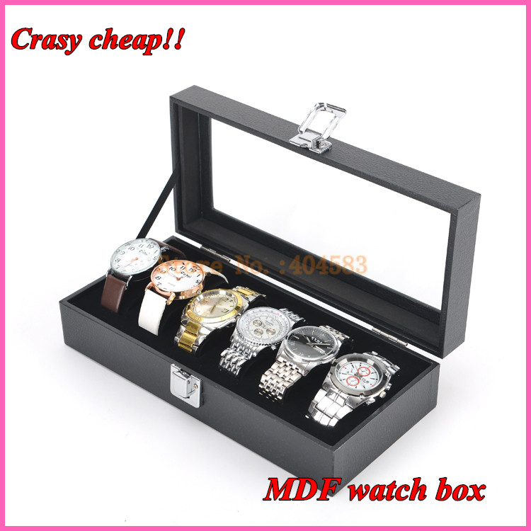 black leatherette cheap watch gift box, watch storage box