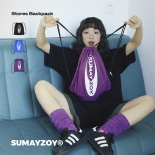 SUMAYZOY抽绳双肩包篮球包收纳袋游泳包男女便携轻便束口袋小背包