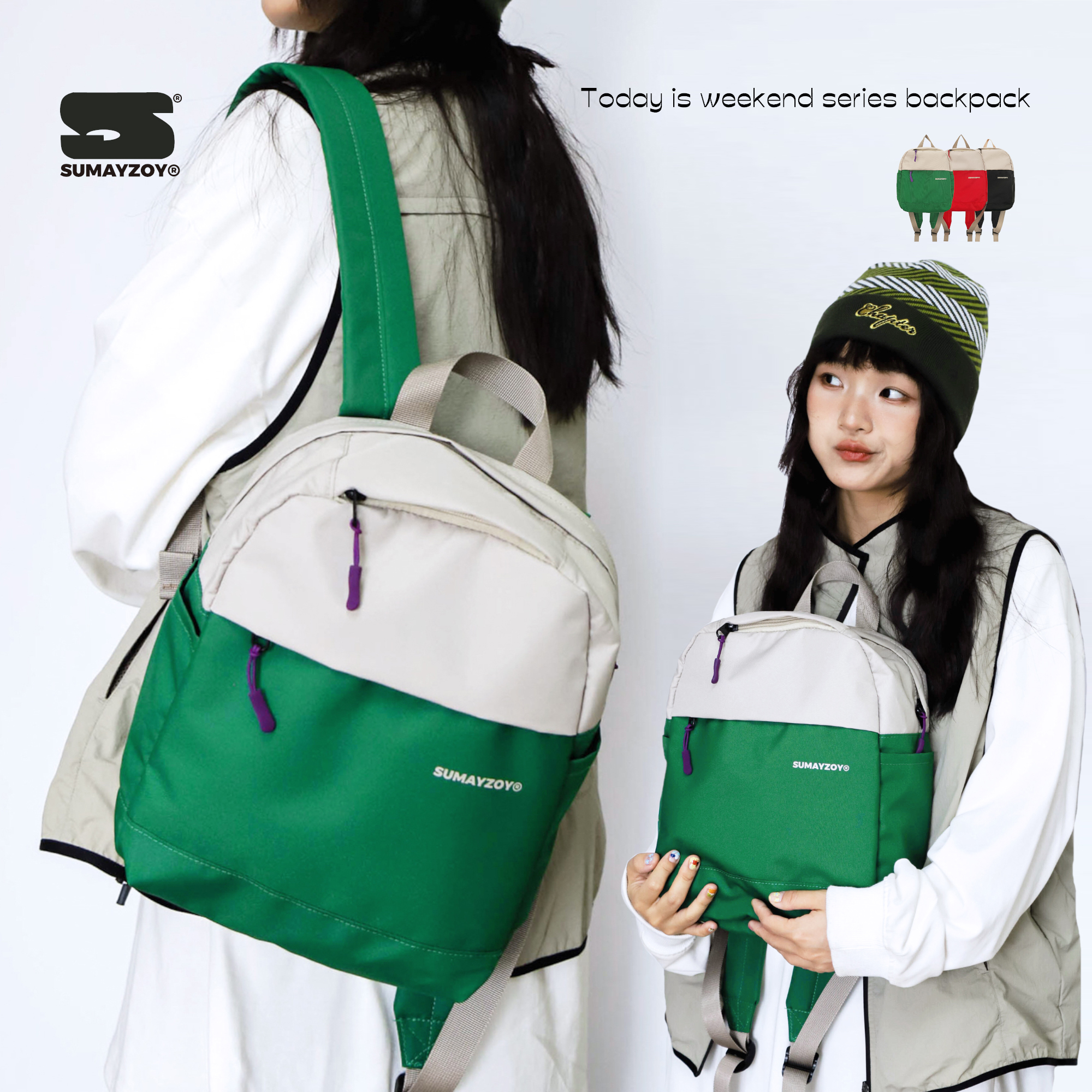 防泼水双肩包运动通勤旅行背包